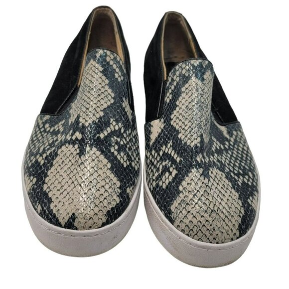 Vionic Loafers Slip On Casual Shoes Python Snake Print Size 7 Black Leather Twee - Picture 3 of 9